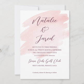 Blush Pink Waterverf Weddenschap Kaart