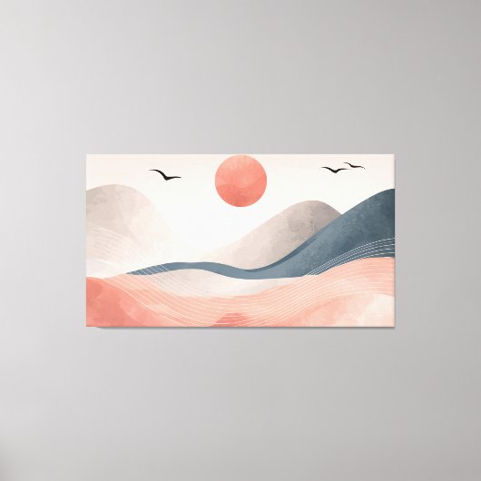 Blush Pink Wave Harmony Canvas Afdruk (Voorkant)