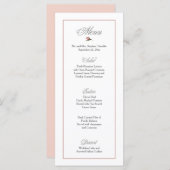 Blush Pink Wedding Menu (Voorkant / Achterkant)