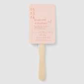 Blush Pink Wedding Program Handwaaier (Achterkant)