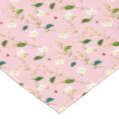 Blush Pink Whimsical Spring Flowers Blossom Tafelkleed (Gekanteld)