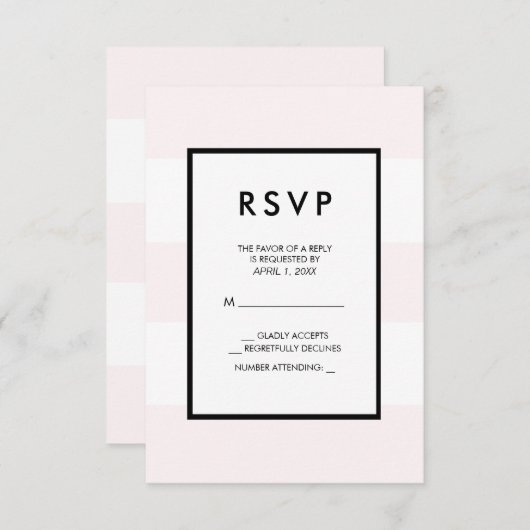 Blush Pink White 3 Stripes RSVP (Voorkant / Achterkant)