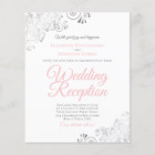 Blush Pink & White BUDGET Weddenschappen Receptie  (Voorkant)