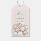 Blush Pink White Champagne Christmas Ornaments Cadeaulabel (Voorkant)