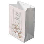 Blush Pink White Champagne Christmas Ornaments Medium Cadeauzakje (Voorkant Gekanteld)