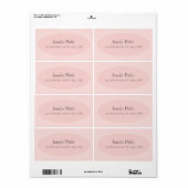 Blush Pink White Elegant Modern Hand Script Trendy Etiket (Full Sheet)