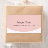 Blush Pink White Elegant Moderne Script Sjabloon Etiket (Insitu)