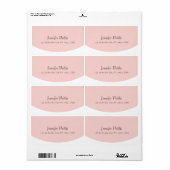Blush Pink White Elegant Moderne Script Sjabloon Etiket (Full Sheet)