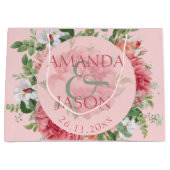 Blush Pink White Floral schattig bruiloft Groot Cadeauzakje (Voorkant)