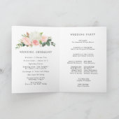 Blush Pink White Floral Wedding Booklet Programma (Binnen)