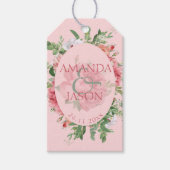  Blush Pink White Floral Wedding Gift Labels Cadeaulabel (Voorkant)