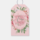  Blush Pink White Floral Wedding Gift Labels Cadeaulabel (Achterkant)