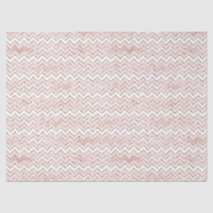 Blush Pink White Glam Glitter Zig Zag   Tissuepapier