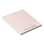 Blush Pink White Gold Confetti Glitz Sparkle Notitieblok (Schuin)