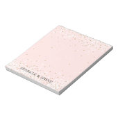 Blush Pink White Gold Confetti Glitz Sparkle Notitieblok (Gedraaid)