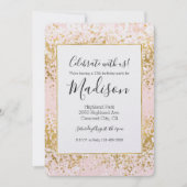 Blush Pink White Gold Confetti Kaart (Voorkant)