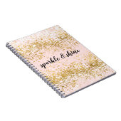 Blush Pink White Gold Confetti Sparkle Notitieboek (Rechterzijde)