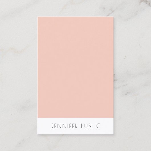 Blush Pink White Modern Elegant Simple Sjabloon Visitekaartje (Voorkant)