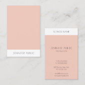 Blush Pink White Modern Elegant Simple Sjabloon Visitekaartje (Voorkant / Achterkant)