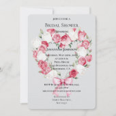 Blush Pink White Rose Bloemen Hart Vrijgezellenfee Kaart (Voorkant)