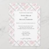 Blush Pink White Silver Glitz Wedding Kaart (Voorkant / Achterkant)