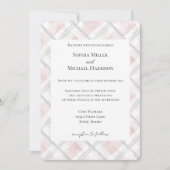 Blush Pink White Silver Glitz Wedding Kaart (Voorkant)