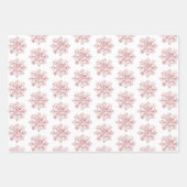 Blush Pink White Snowflakes Christmas Inpakpapier Vel (Voorkant 2)