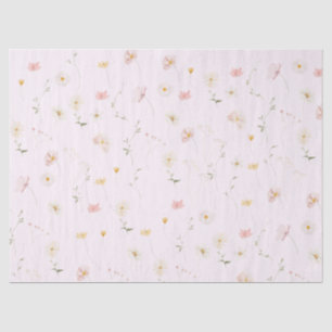 Blush Pink Wildflower Bloemen Baby in Bloom Tissuepapier