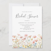 Blush Pink Wildflower Floral Bridal Shower Kaart (Voorkant)