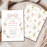 Blush Pink Wildflower Vogels Boog Meisje Baby show