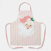Blush Pink  Winking Santa Kerstgeschreeuw Schort (Voorkant)