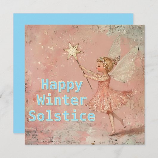 Blush Pink Winter Solstice Kaart (Voorkant / Achterkant)