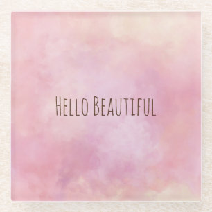 Blush Pink Yellow Tie kleurstof Glazen Onderzetter