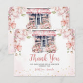 Blush Pink Ze is van de markt Vrijgezellenfeest Bedankkaart (Voorkant / Achterkant)