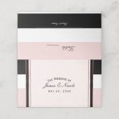 Blush Pink Zwart & Wit Stripe Tafel Nummer Plaats (Buitenkant ongevouwen)