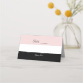 Blush Pink Zwart & Wit Stripe Tafel Nummer Plaats (Achterkant)
