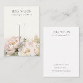 Blush Pioen Bloemen Bunch Haarspeld Sieraden Displ Visitekaartje (Voorkant / Achterkant)