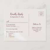 Blush Pioen & Bourgondië Maaltijdopties RSVP Brief Uitnodiging Briefkaart (Achterkant)