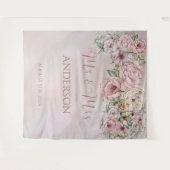 Blush Pioen Bruiloft Achtergrond Wandkleed (Voorkant (horizontaal))