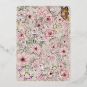  Blush Pioen Bruiloft Folie Uitnodiging (Achterkant)