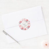 Blush Pioen Custom Naam Bruiloft Sticker (Envelop)