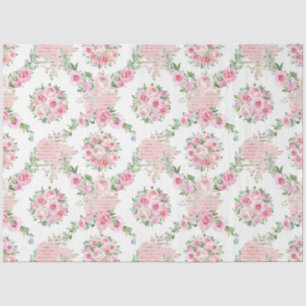 Blush pioen floral decoupage Tissue Paper Tissuepapier