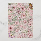  Blush Pioen Folie Behuizing Kaart (Achterkant)