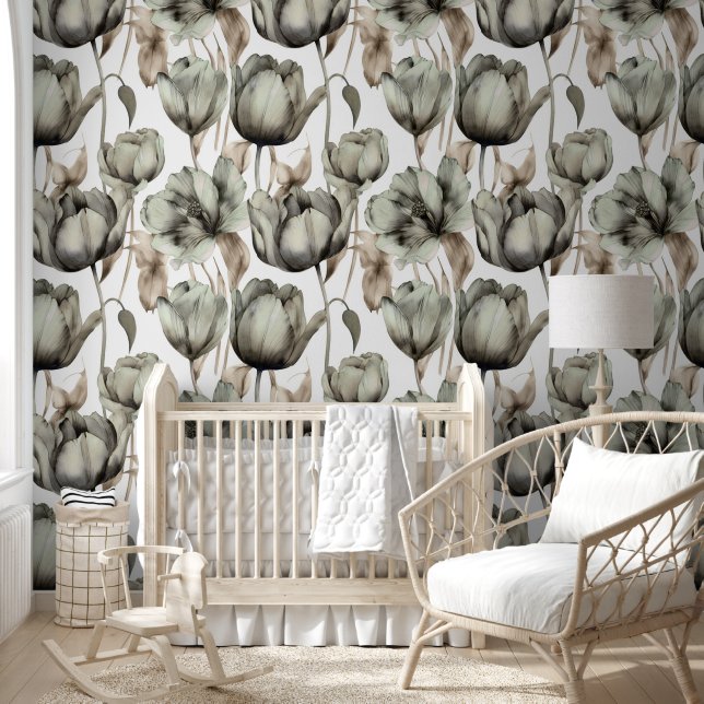  Blush pioenroos floraal grillig Behang (Kinderen)