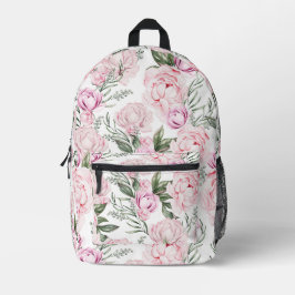  Blush pioenroos floral Bedrukte Rugzak