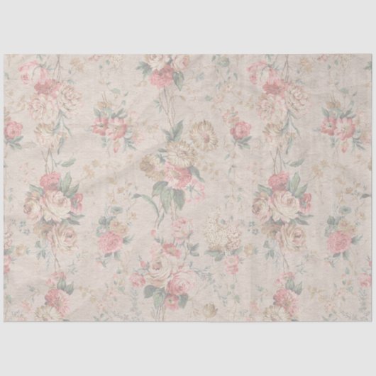 Blush pioenroos floral decoupage Tissuepapier (Voorkant)
