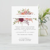 Blush Pioenrozen Bloemen Rouw Begrafenis Dank u Bedankkaart (Staand voorkant)