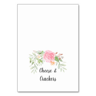 Blush Pioenrozen Buffet Etiketten Kaart