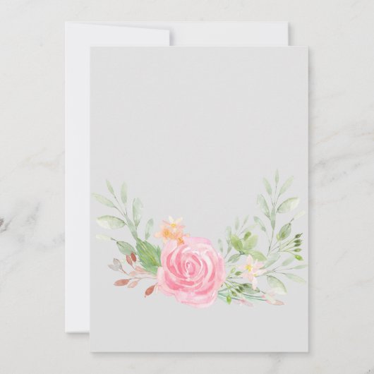 Blush Pioenrozen op Grijze Verandering van Plannen Kaart (Achterkant)