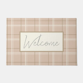 Blush Plaid Tartan Deurmat